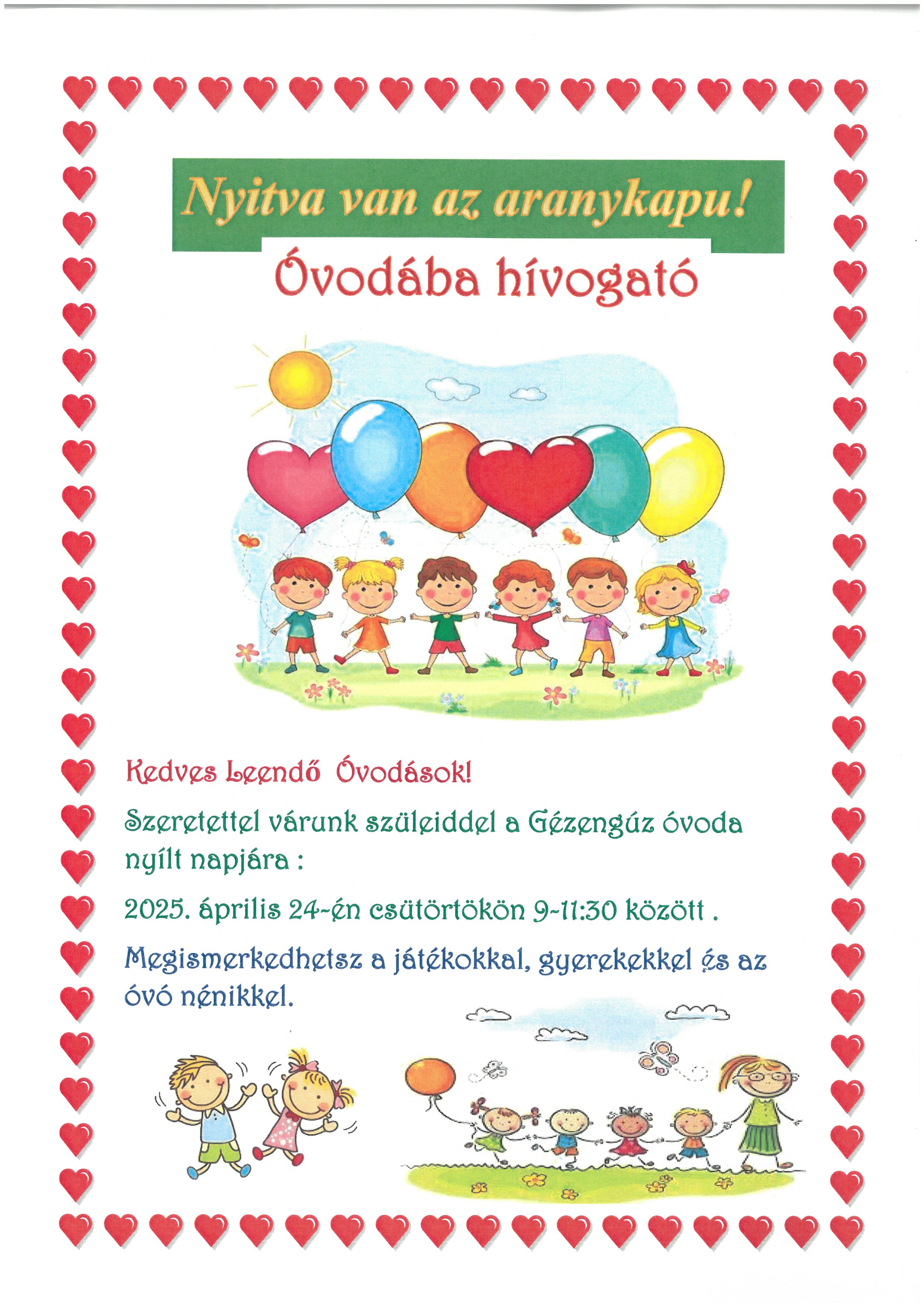 Óvodába hívogató nyílt nap