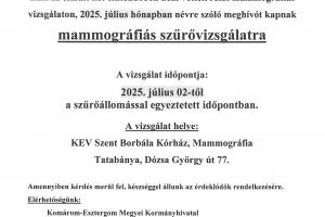 mammográfiai szűrővizsgálat
