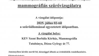 mammográfiai szűrővizsgálat